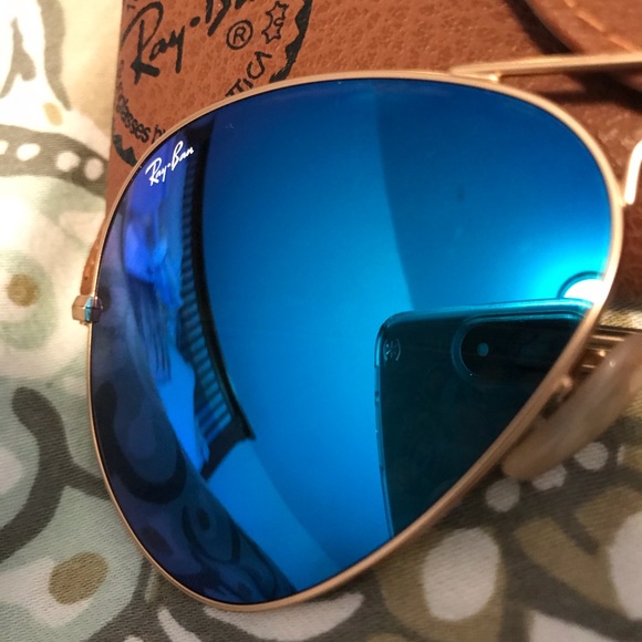 Ray-Ban metal blue lens Aviator Sunglasses - Picture 4 of 8